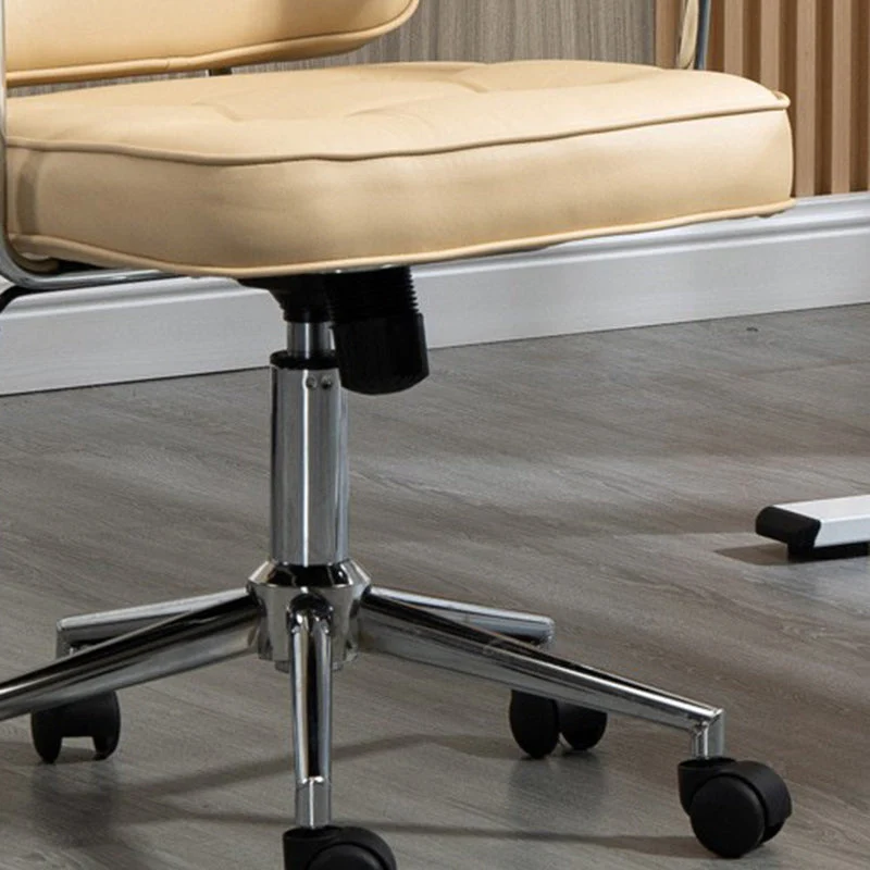 Contemporary Nordic Square PU Leather Steel Desk Chair Backrest Arm For Home Office