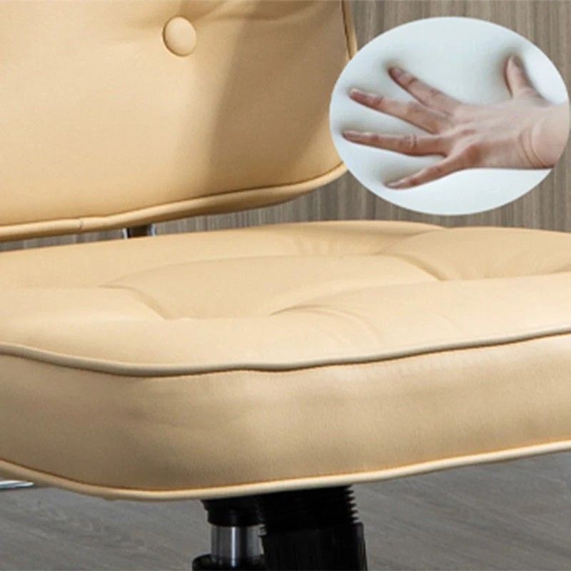 Contemporary Nordic Square PU Leather Steel Desk Chair Backrest Arm For Home Office