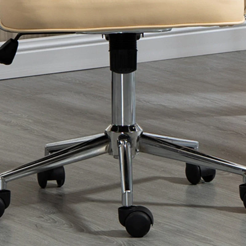 Contemporary Nordic Square PU Leather Steel Desk Chair Backrest Arm For Home Office