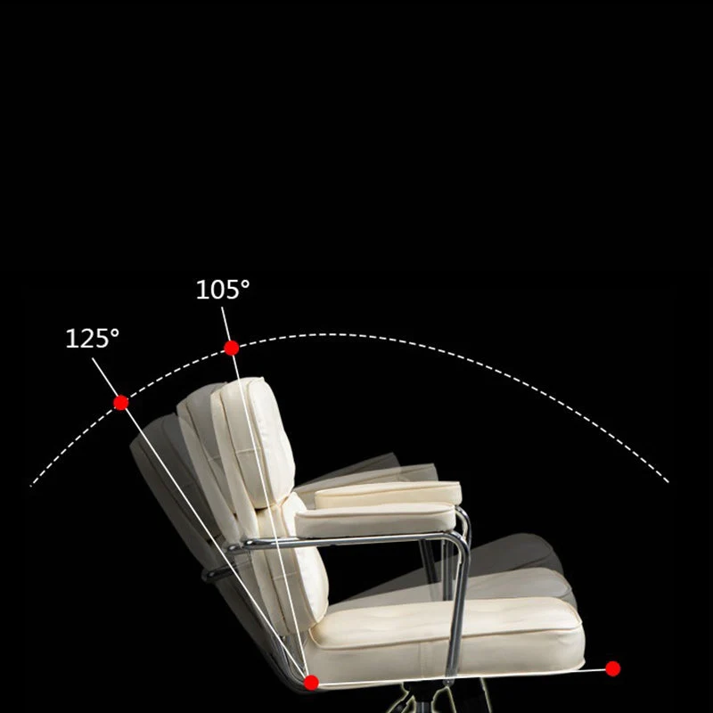 Contemporary Nordic Square PU Leather Steel Desk Chair Backrest Arm For Home Office