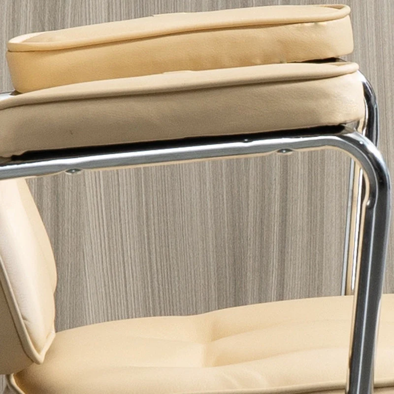 Contemporary Nordic Square PU Leather Steel Desk Chair Backrest Arm For Home Office