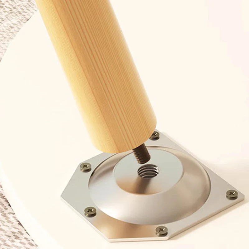 Modern Minimalist Round Marble Veneer Wood End Table 1-Tier For Living Room