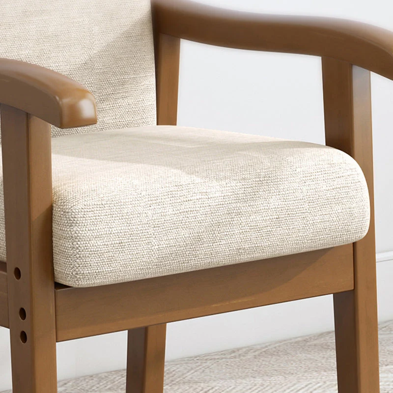 Modern Simplicity Rubberwood Cotton Linen Fabric Sponge Square Accent Chair & Table Set For Living Room