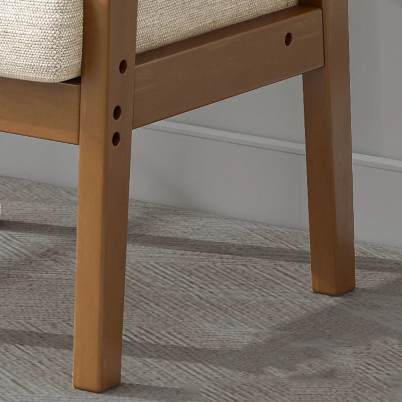 Modern Simplicity Rubberwood Cotton Linen Fabric Sponge Square Accent Chair & Table Set For Living Room