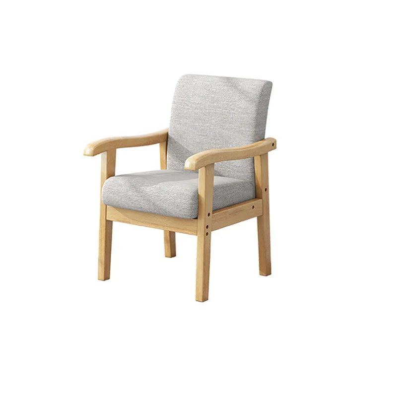 Modern Simplicity Rubberwood Cotton Linen Fabric Sponge Square Accent Chair & Table Set For Living Room