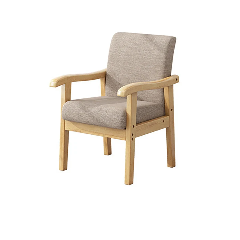 Modern Simplicity Rubberwood Cotton Linen Fabric Sponge Square Accent Chair & Table Set For Living Room