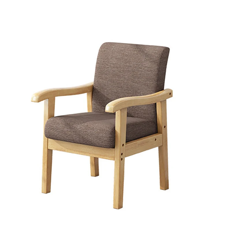 Modern Simplicity Rubberwood Cotton Linen Fabric Sponge Square Accent Chair & Table Set For Living Room