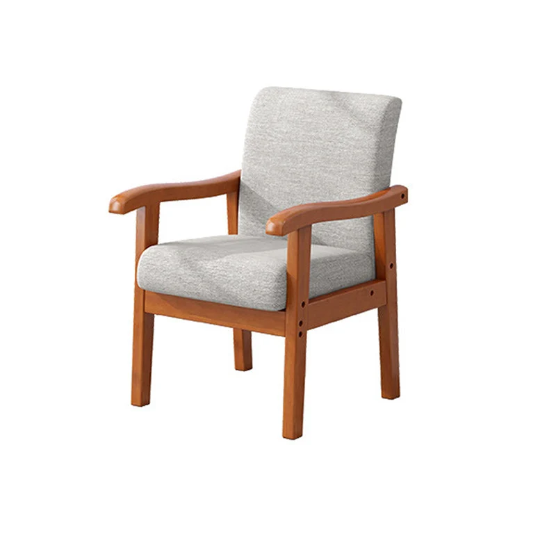 Modern Simplicity Rubberwood Cotton Linen Fabric Sponge Square Accent Chair & Table Set For Living Room