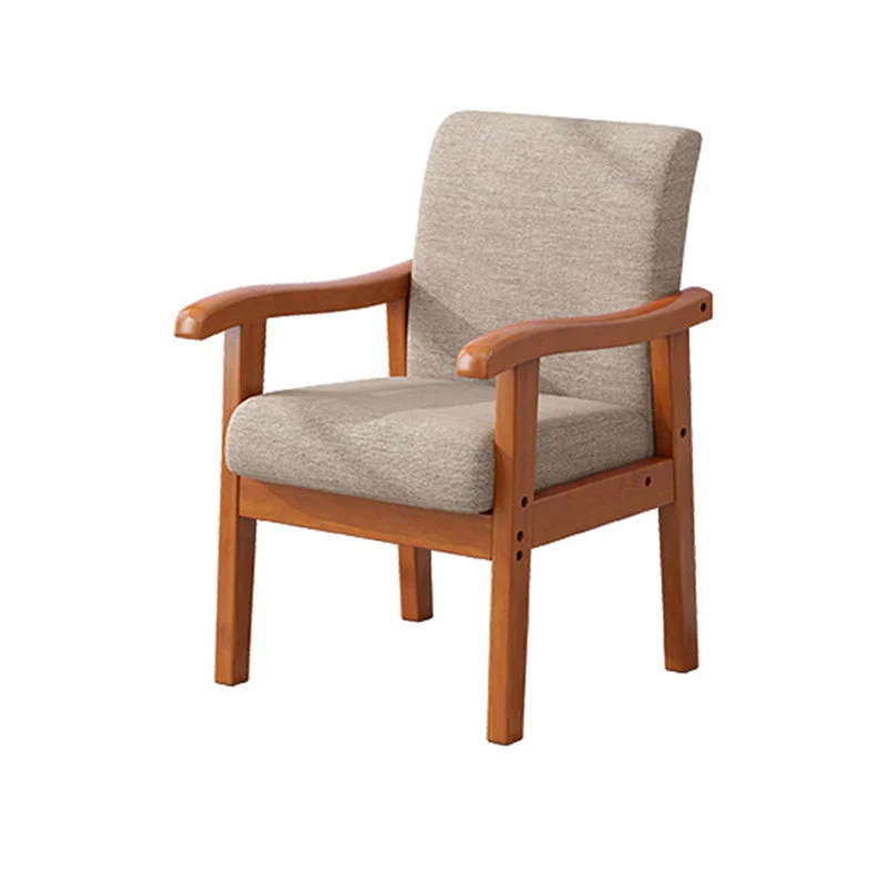 Modern Simplicity Rubberwood Cotton Linen Fabric Sponge Square Accent Chair & Table Set For Living Room