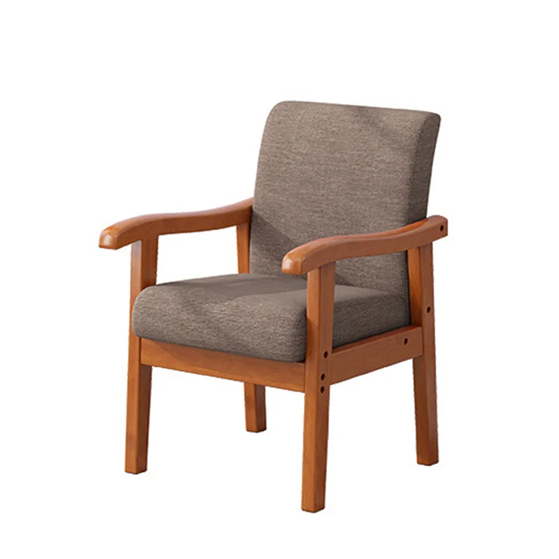 Modern Simplicity Rubberwood Cotton Linen Fabric Sponge Square Accent Chair & Table Set For Living Room