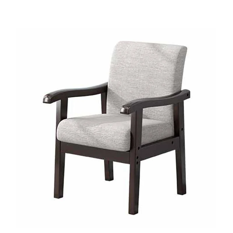Modern Simplicity Rubberwood Cotton Linen Fabric Sponge Square Accent Chair & Table Set For Living Room