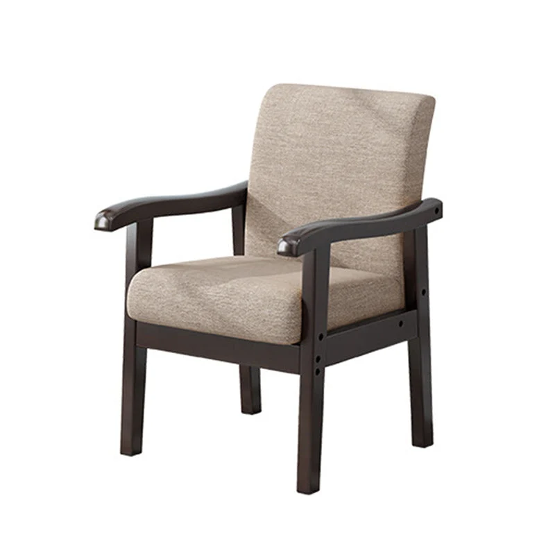 Modern Simplicity Rubberwood Cotton Linen Fabric Sponge Square Accent Chair & Table Set For Living Room