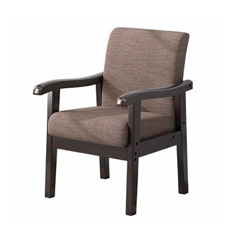 Modern Simplicity Rubberwood Cotton Linen Fabric Sponge Square Accent Chair & Table Set For Living Room