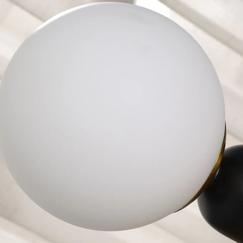 Contemporary Scandinavian Iron Glass Rattan Ball 1-Light Table Lamp For Bedside