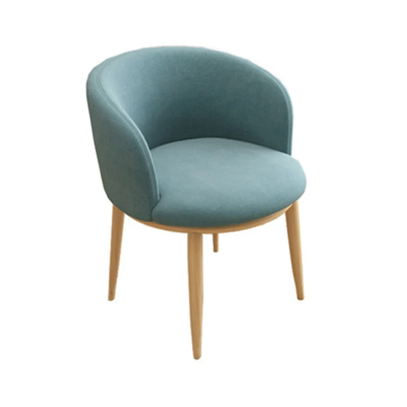 Contemporary Nordic Curved Velvet Upholstered Iron Legs Vanity Stool Backrest For Bedroom