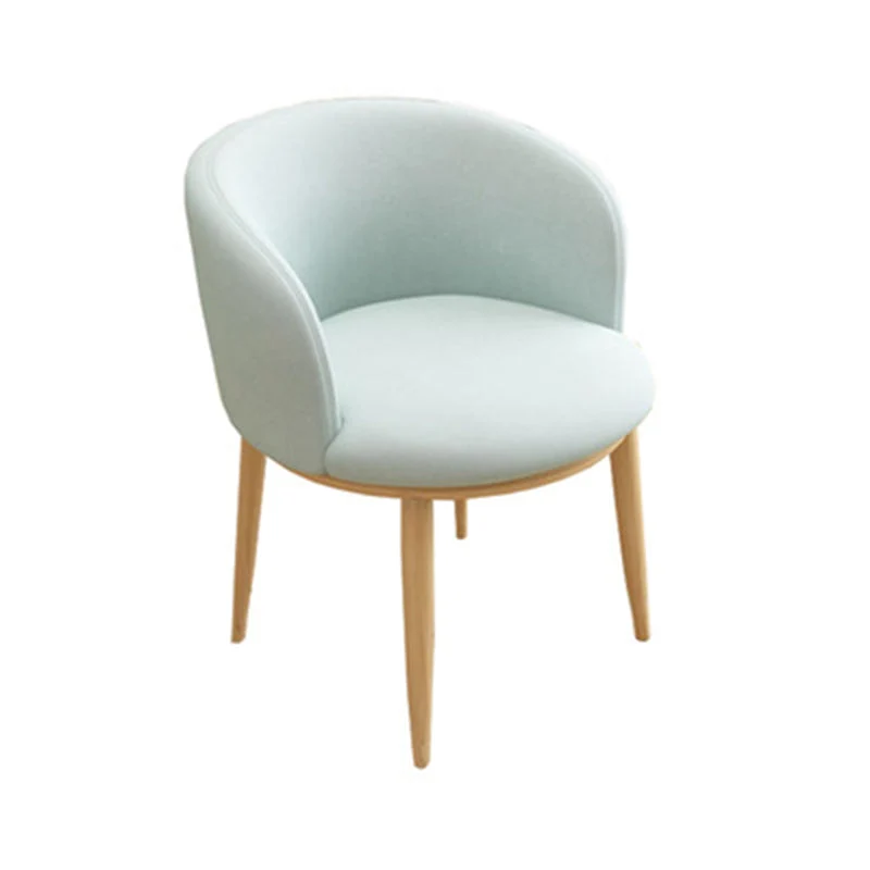 Contemporary Nordic Curved Velvet Upholstered Iron Legs Vanity Stool Backrest For Bedroom