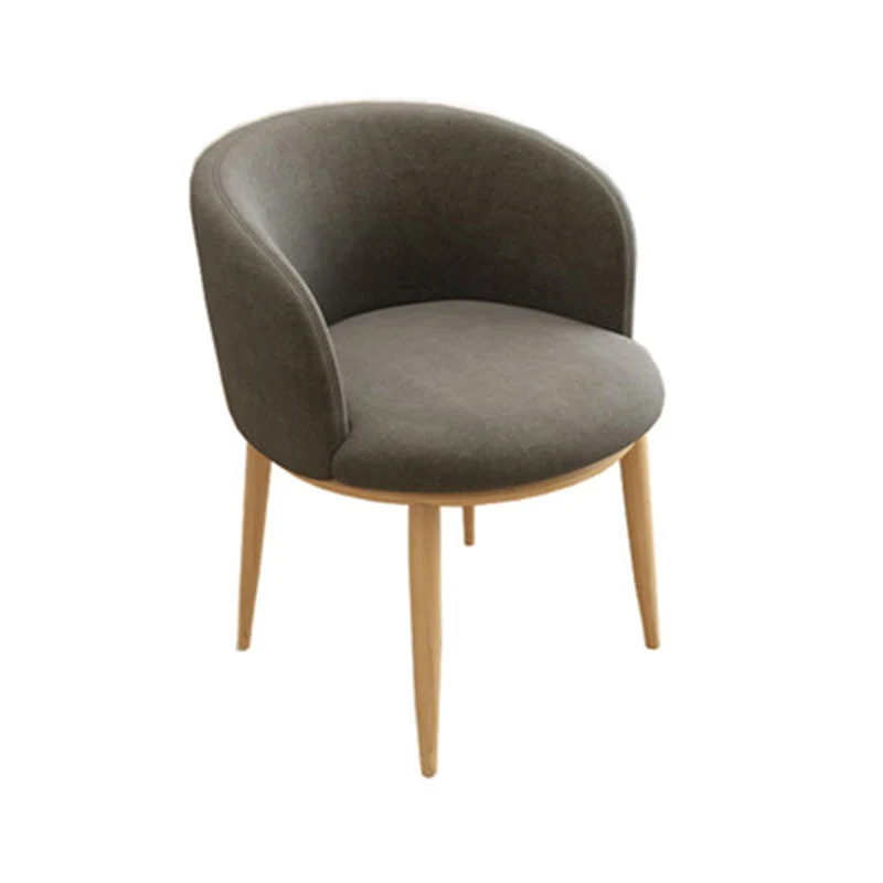 Contemporary Nordic Curved Velvet Upholstered Iron Legs Vanity Stool Backrest For Bedroom