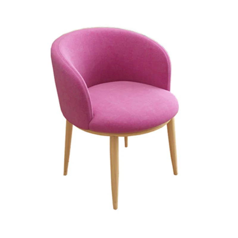 Contemporary Nordic Curved Velvet Upholstered Iron Legs Vanity Stool Backrest For Bedroom