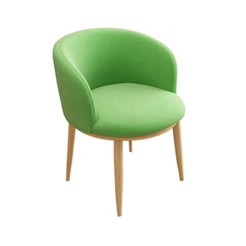 Contemporary Nordic Curved Velvet Upholstered Iron Legs Vanity Stool Backrest For Bedroom