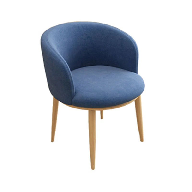 Contemporary Nordic Curved Velvet Upholstered Iron Legs Vanity Stool Backrest For Bedroom