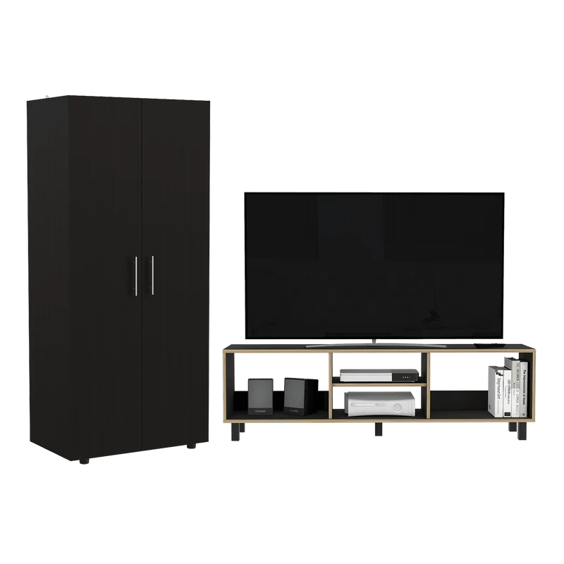 Combo para Habitación Ghera, Incluye Mesa de TV y Clóset