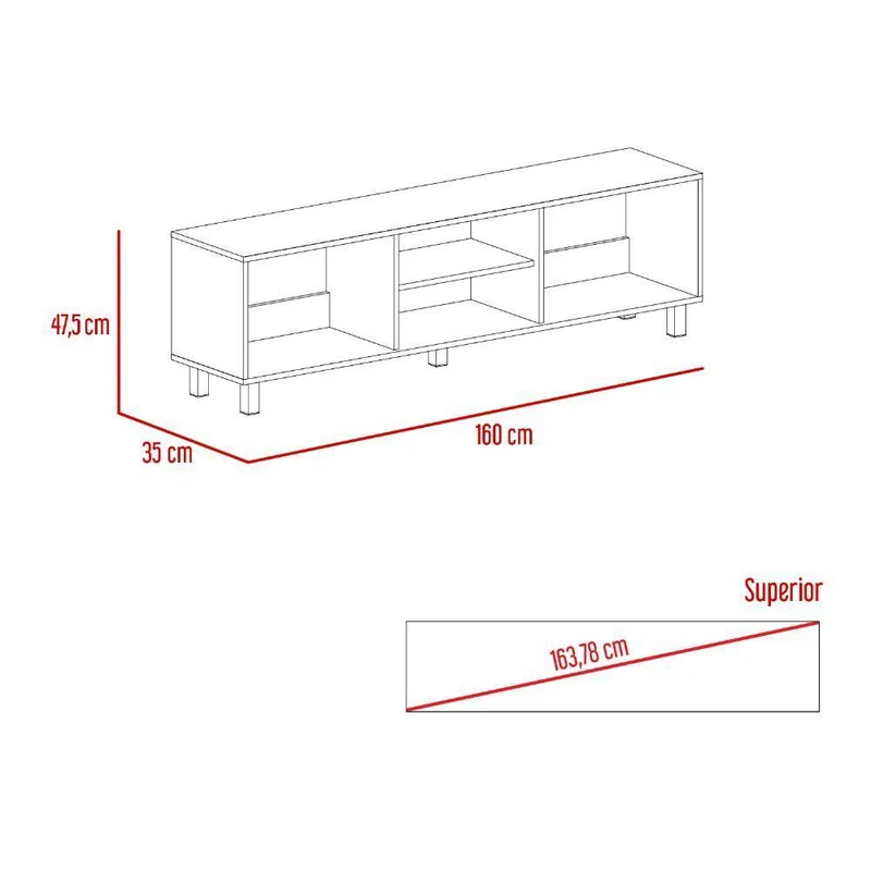 Combo para Habitación Ghera, Incluye Mesa de TV y Clóset