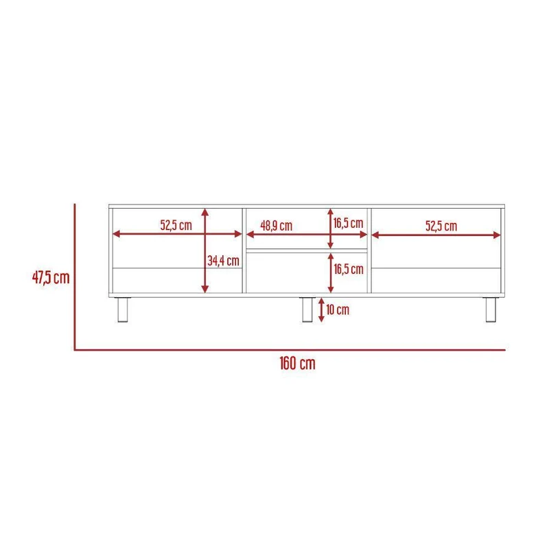 Combo para Habitación Ghera, Incluye Mesa de TV y Clóset