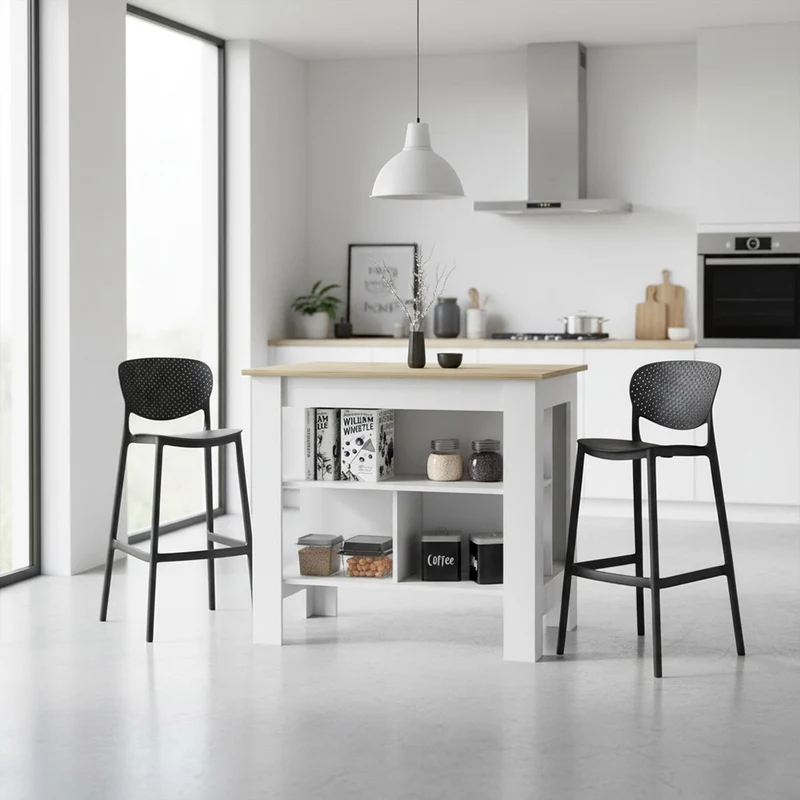 Combo de Cocina Urban, Incluye Barra de Cocina y Dos Butacos para Barra