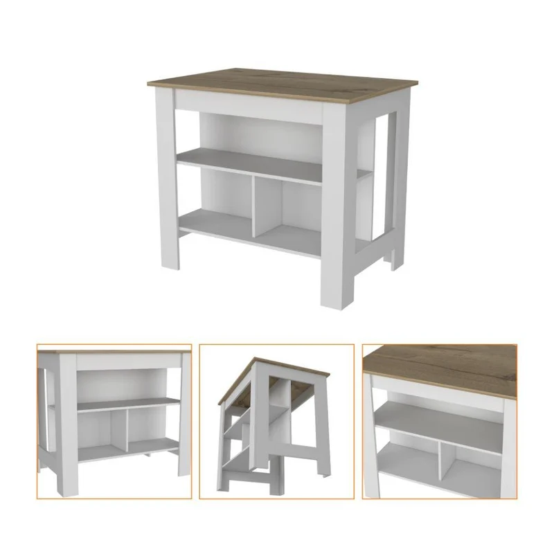 Combo de Cocina Ébano, Incluye Barra de Cocina y Dos Silla para Barra
