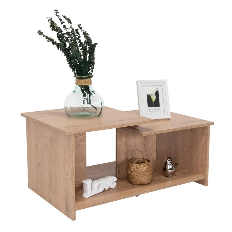 Mesa de Centro Wema, Macadamia, con Amplio Espacio Ideal para Ubicar Decoraciones