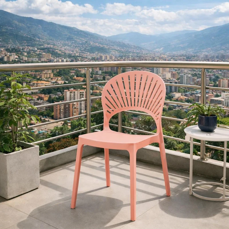 Silla Paraíso, Color Mandarina, con Espaldar y Diseño Moderno