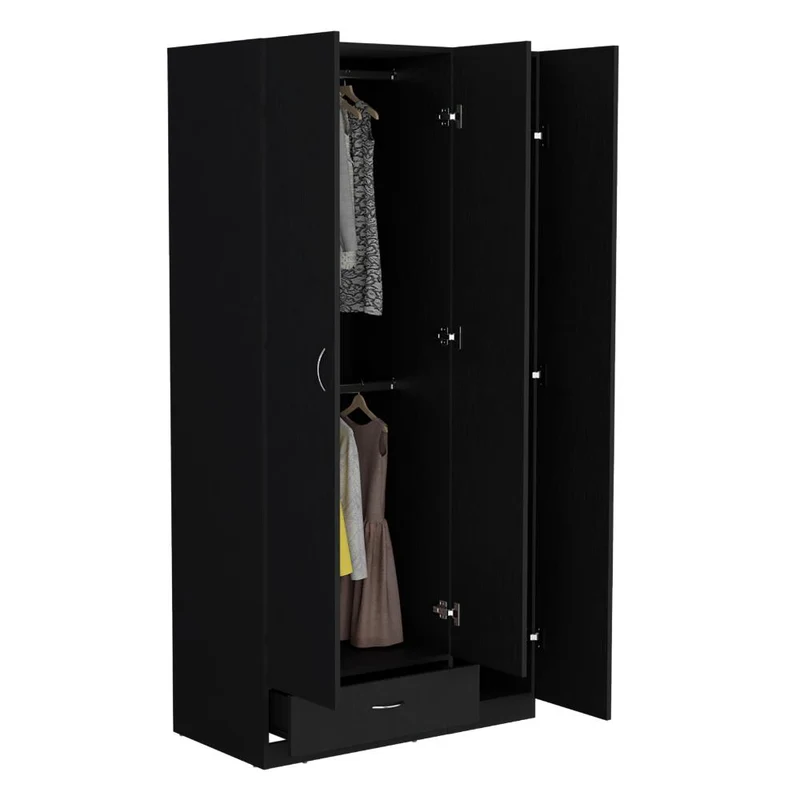 Clóset Viltex, Wengue, con Amplios Espacio para Ropa y Tres Puertas Abatibles
