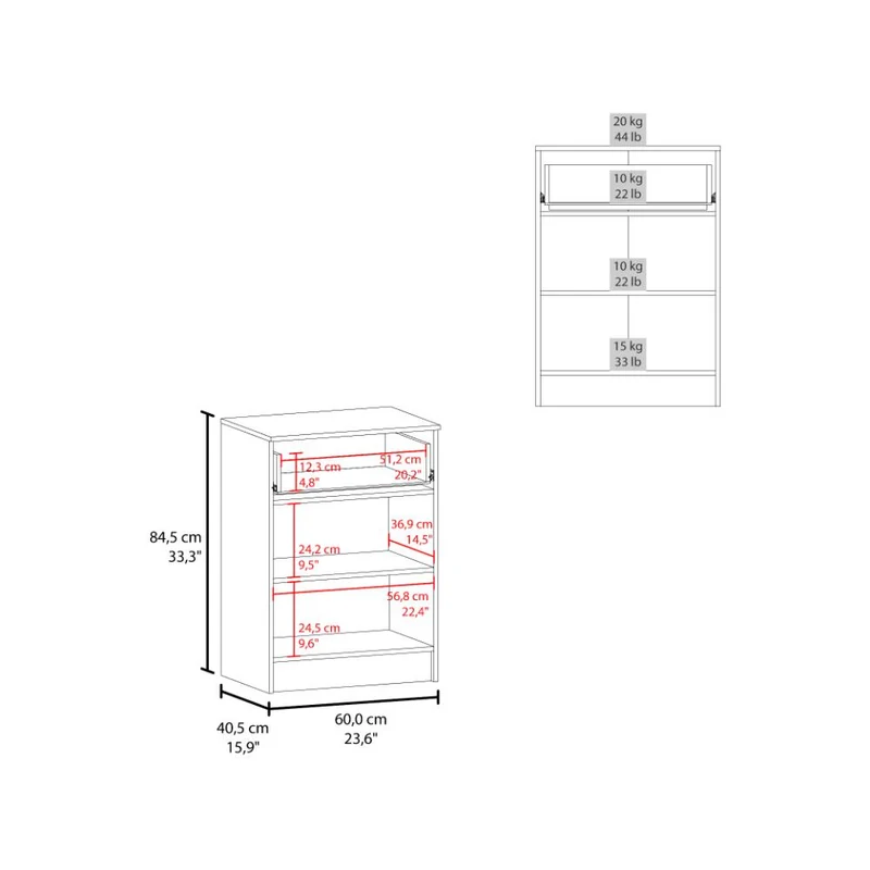 Mesa Auxiliar de Cocina Mayorca, Kronos Nogal, con Espacio para Guardar Insumos ZF