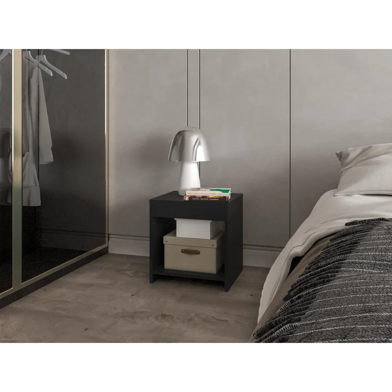 Mesa de Noche Crotam, Wengue, con Diseño Moderno ZF