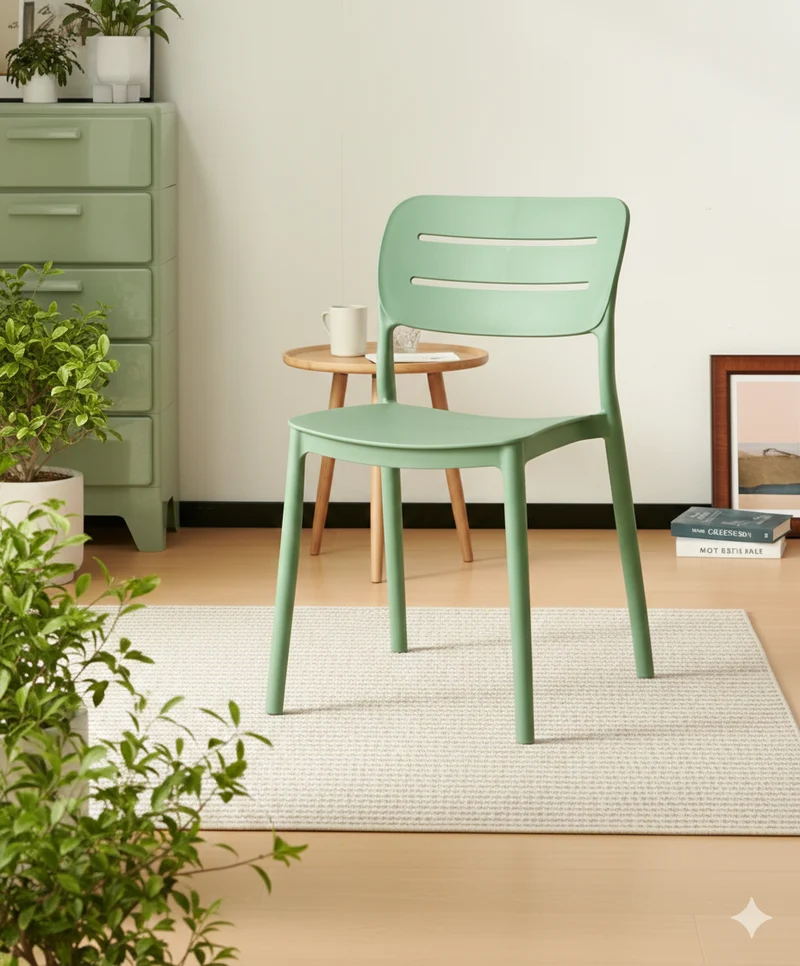 Silla Harriman, Verde, con Medio Espaldar y Diseño Minimalista