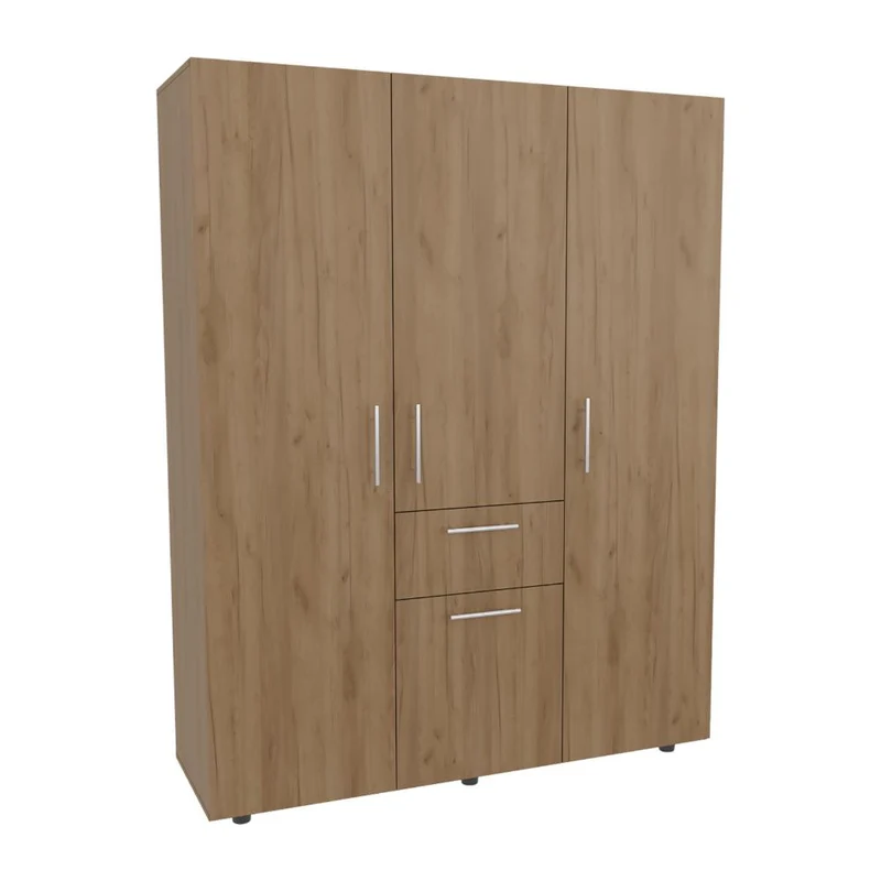 Clóset Bariloche Bombay Eco Ll, Fresno Europeo, con Variedad de Entrepaños y Cuatro Puertas Abatibles ZF