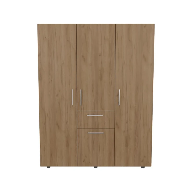 Clóset Bariloche Bombay Eco Ll, Fresno Europeo, con Variedad de Entrepaños y Cuatro Puertas Abatibles ZF