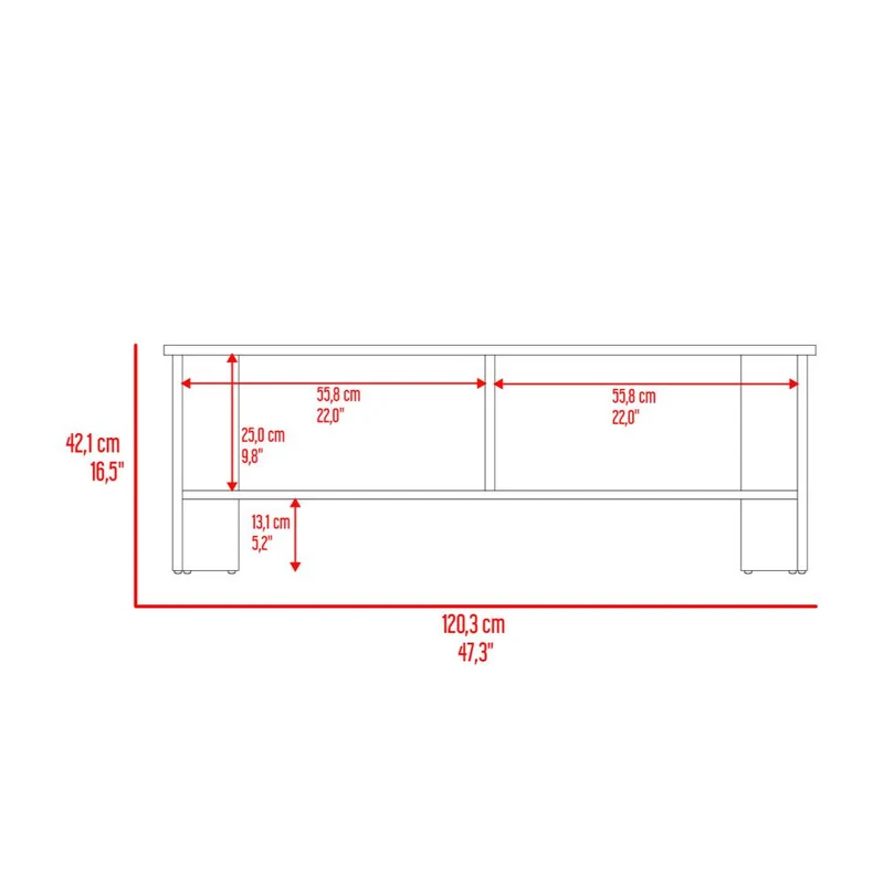 Mesa para TV Navi, Castaño y Wengue, para Televisor hasta 55 Pulgadas