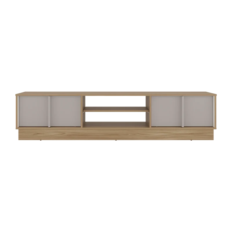 Mesa para TV Caobe, Fresno Europeo y Capri, para Televisor de hasta 75 Pulgadas con Cuatro Puertas