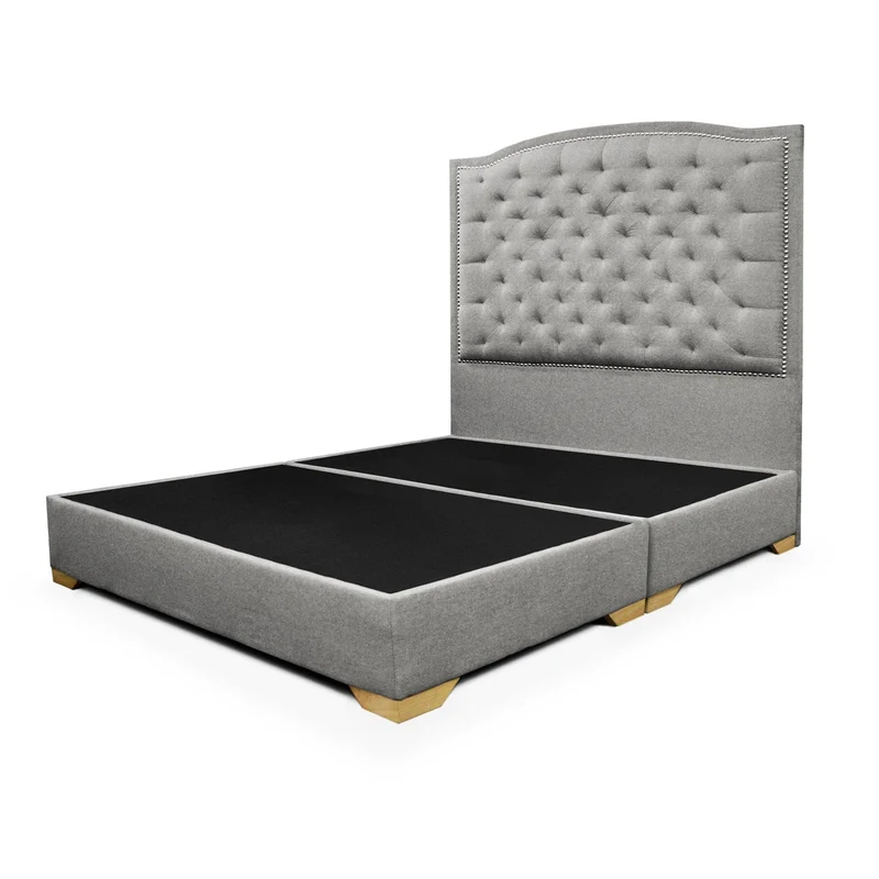 Cama Lawrence Tela Gris 200 cm