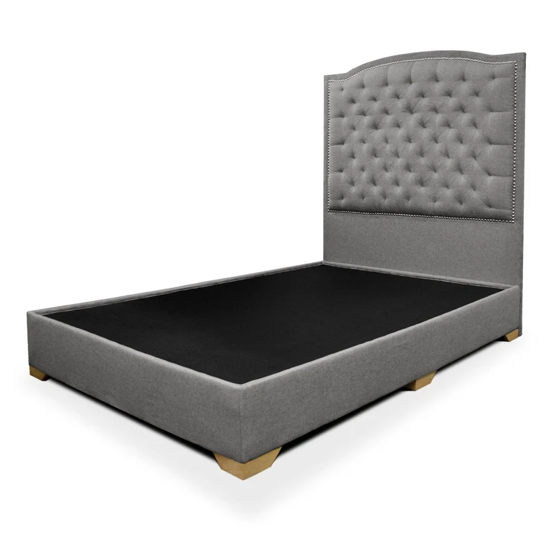 Cama Lawrence Tela Gris 140 cm