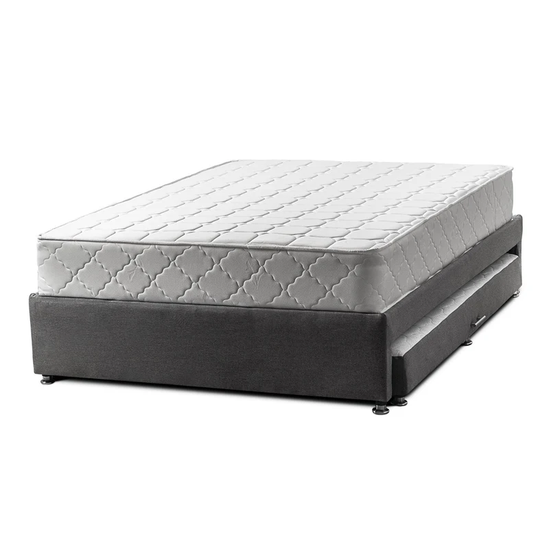 Combo de Cama Nido Tarima Café con Colchón Sencillo de 100x190 cm y 1 Almohada