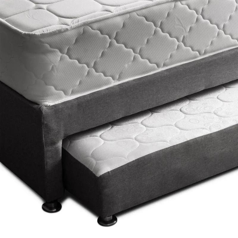 Combo de Cama Nido Tarima Café con Colchón Sencillo de 100x190 cm y 1 Almohada