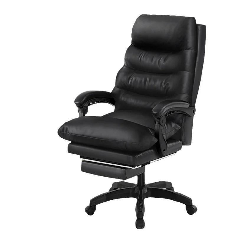 Modern Simplicity Cowhide Microfiber Leather Steel Cotton Sponge Square Massage Desk Chair Backrest Footrest Adjustable For Home Office