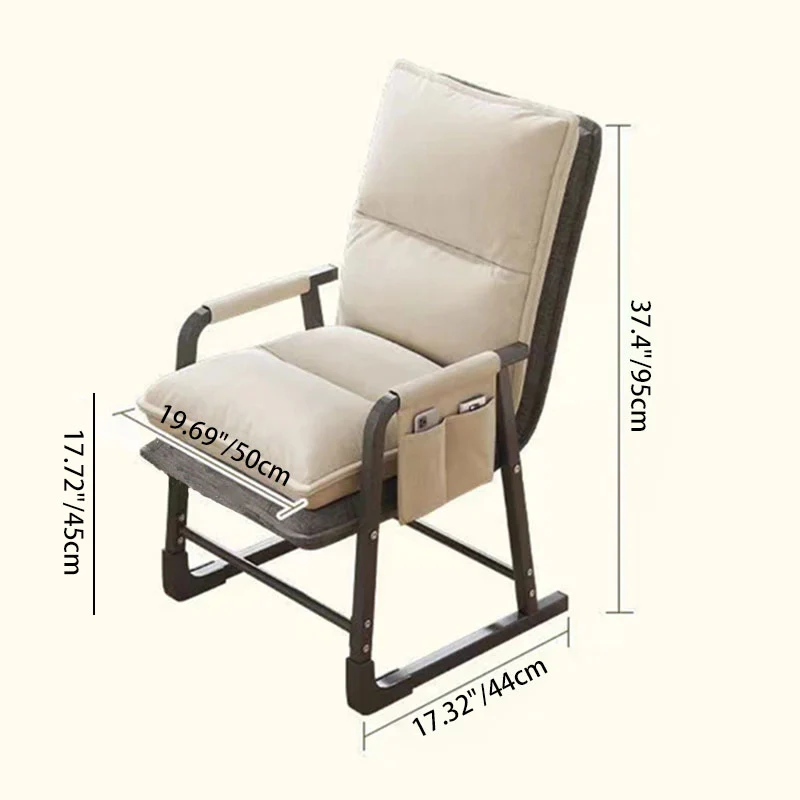 Modern Minimalist Fabric Carbon Steel Cotton Square Desk Chair Footrest Backrest Adjustable For Home Office