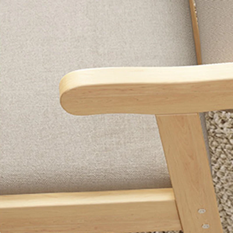 Modern Simplicity Rubber Wood Fabric Faux Leather Sponge Square Desk Chair Backrest Armrest For Study