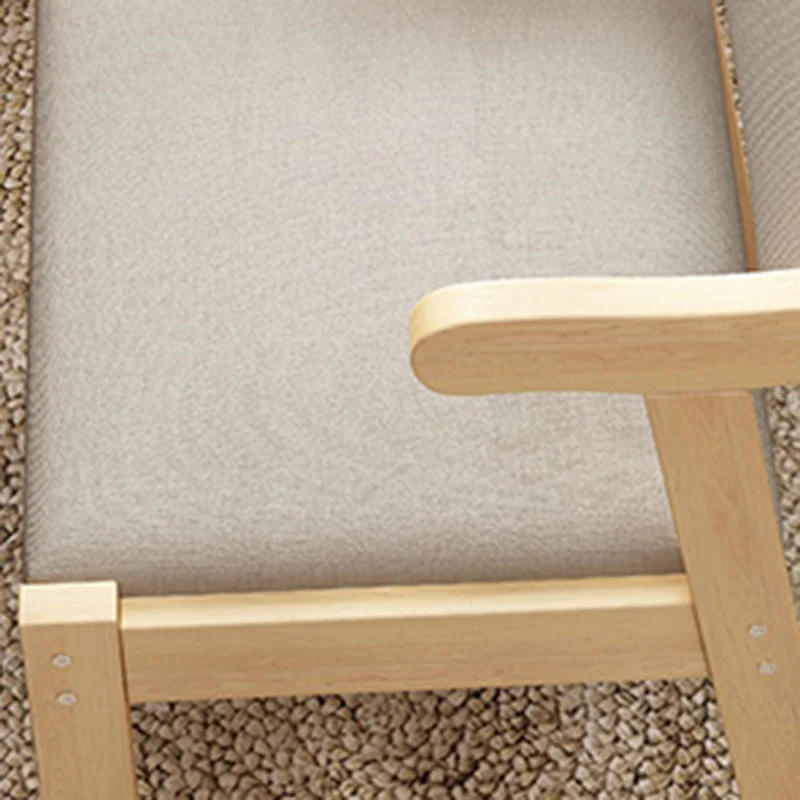 Modern Simplicity Rubber Wood Fabric Faux Leather Sponge Square Desk Chair Backrest Armrest For Study
