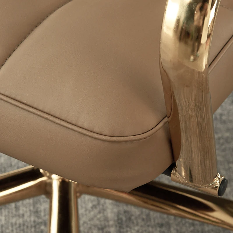 Modern Luxury Liftable Swivel Rectangular Square Faux Leather Carbon Steel Desk Chair Backrest Armrest For Home Office