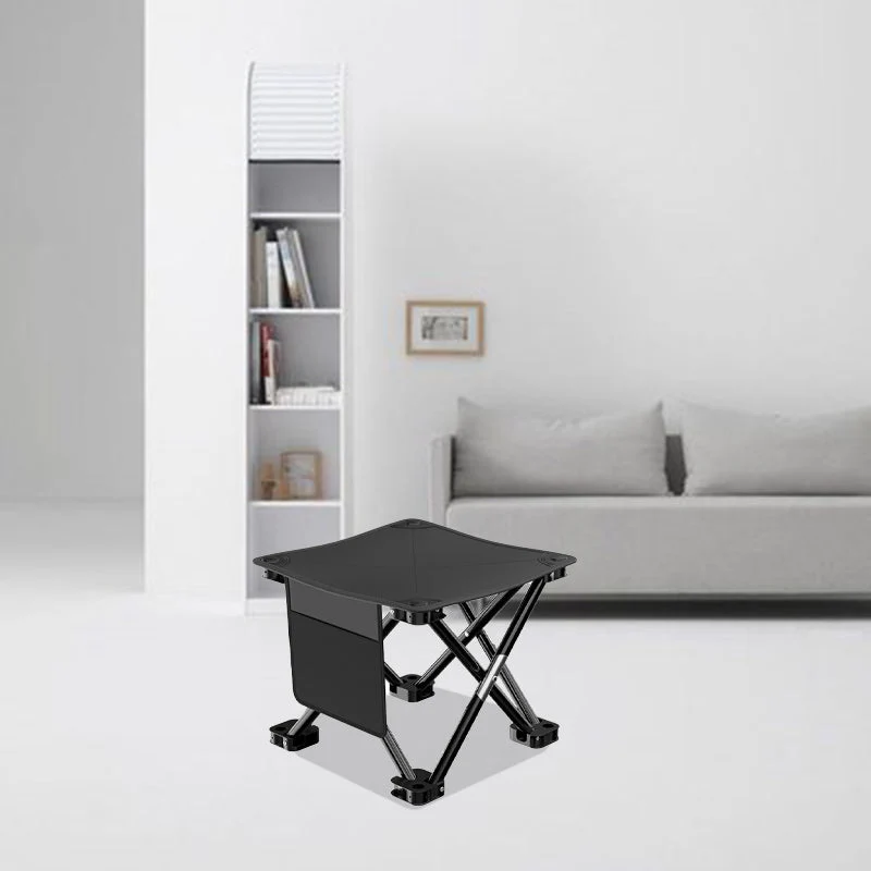 Modern Minimalist Portable Foldable Square Carbon Steel Fabric Chair For Outdoor
