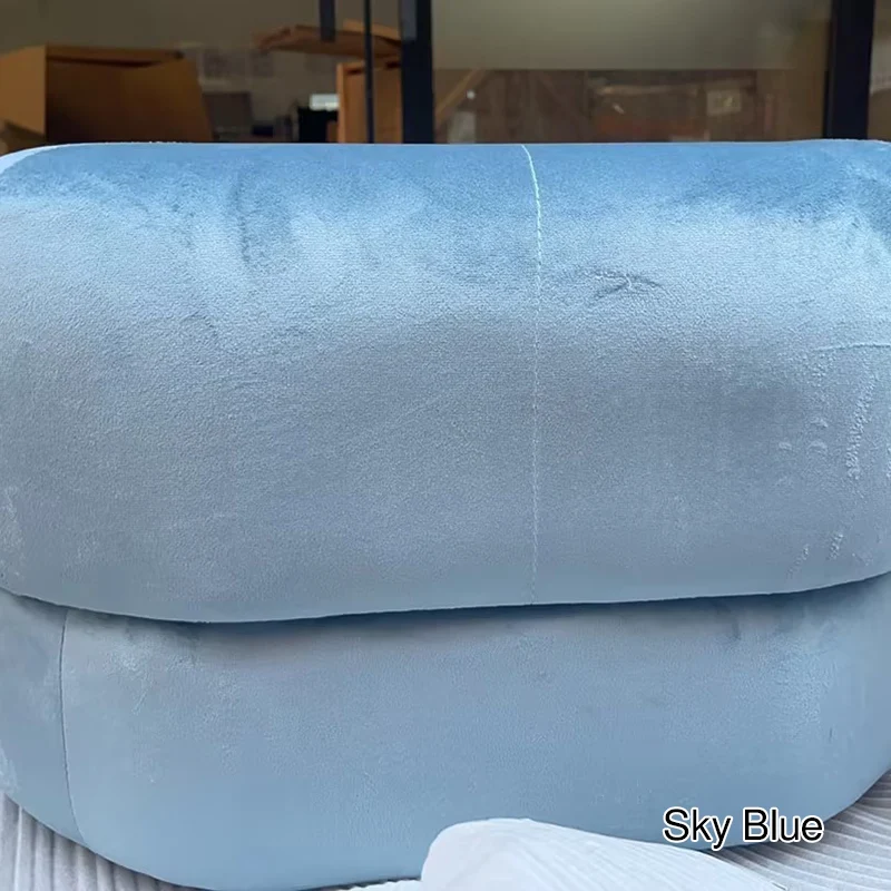 Modern Simplicity Round Square Velvet Rubberwood Sponge Footstool Armless For Living Room